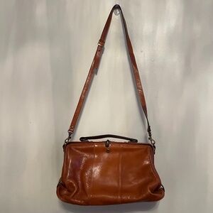 Vintage Leather Medicine Bag Purse Georgetown Saddle Brown  Crossbody Handbag